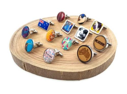 Mens Fashion Ironton Cole Kiwi Cufflinks