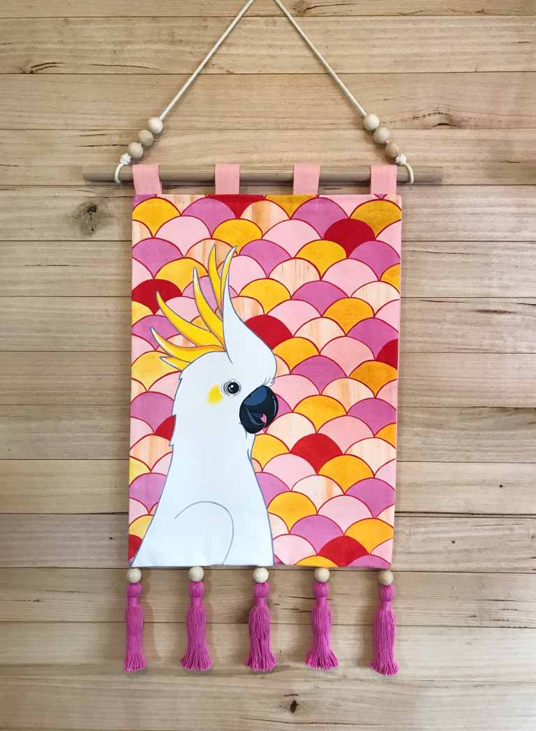 14DAD9D4-F9D3-40CE-B366-7D6371CA0520 Australian Art La Cocky Wall Hanging