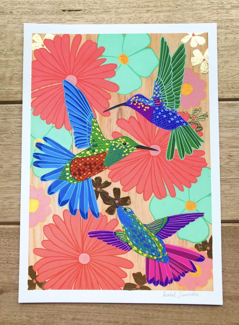 Australian Art Electric Hummingbird Gold Leaf Edition online including Australiana and iconic artists prints, made locally in Melbourne Australia