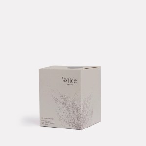 Wilde Aroma soy wax candle box packaging.