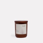 scented candle lemongrass & persian lime by wilde aroma Brown candle with Wilde Aroma label, white background.