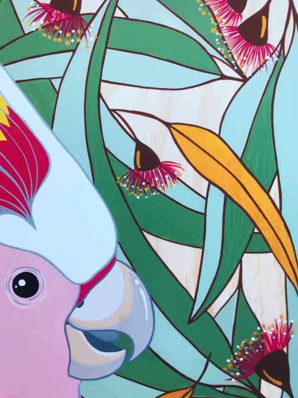90D1FFB6-53F7-41B0-AF34-1B1DAB026496 Australian Art Moz the Pink Cockatoo