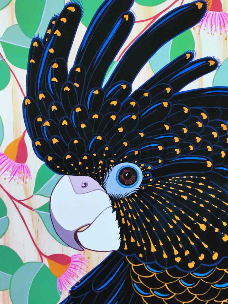 Australian Art Black Cockatoo Print