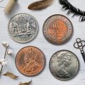 Vintage Australian Coins Coaster Set