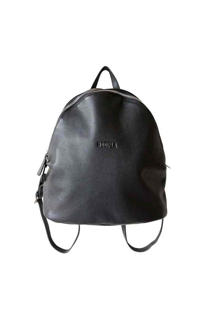 Hoopla Black Leather Backpack bag everyday bag Hoopla Black Leather Backpack bag everyday bag