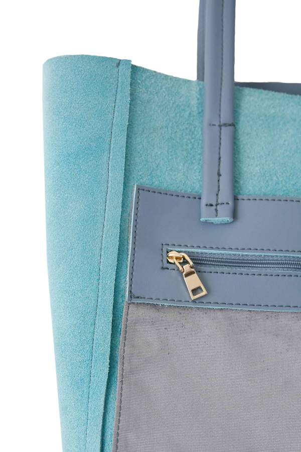 Blue-Tote-Detail_04a0c9a6-e0b6-49a1-9e12-f35c4da478bd_1024x1024@2x Hoopla Blue Grey Leather Portrait Tote Bag