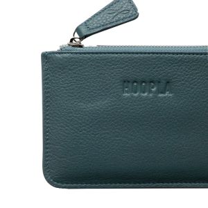 Hoopla Teal Leather Coin Purse - Compact and Stylish