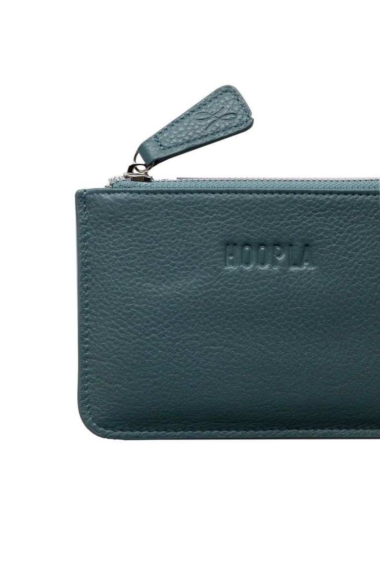 Hoopla Teal Leather Coin Purse - Compact and Stylish