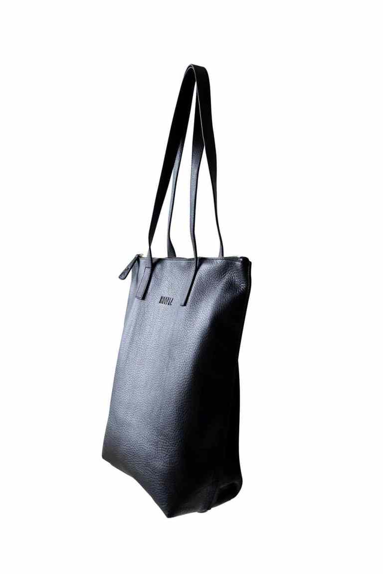SZT_Black_side_2021_LR-111DE_1024x1024@2x Hoopla Women's Sleek Black Leather Zip Tote