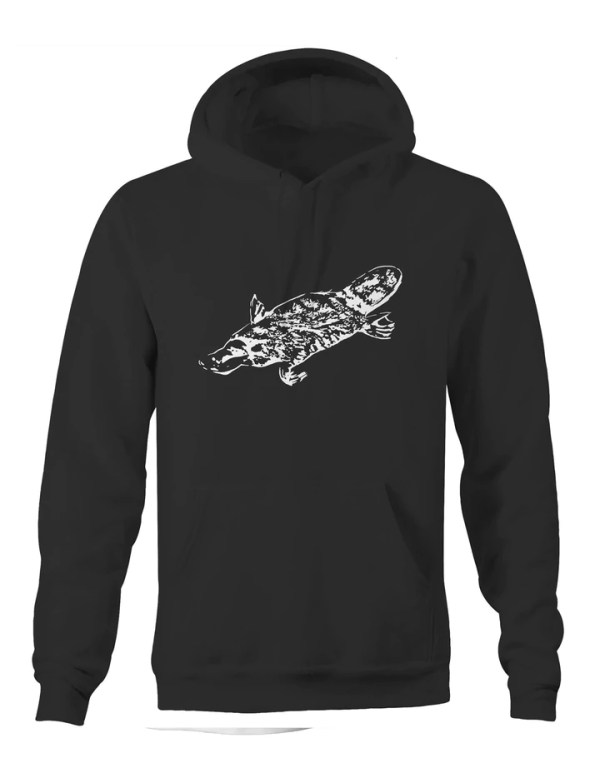 High Tees Platypus Hoodie Australian Animal Black Hoodie High Tees Platypus Hoodie Australian Animal Black Hoodie
