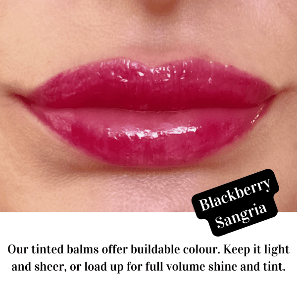 Blackberry writing Xoe and the Fox Blackberry Sangria Lip Balm Tint