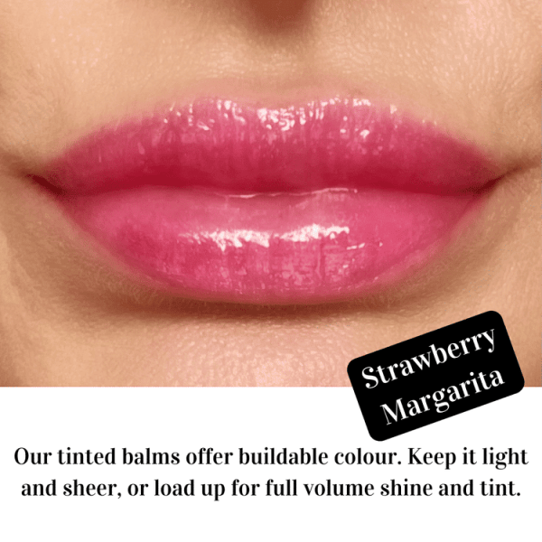Strawberry+writing Xoe and the Fox Strawberry Margarita Lip Balm - UV Glow