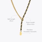 Good Luck Always – Black Leather Gold Chain Necklace Good Luck Always – Black Leather Gold Chain Necklace