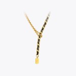 Good Luck Always – Black Leather Gold Chain Necklace Good Luck Always – Black Leather Gold Chain Necklace