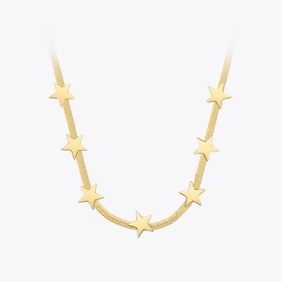 The Classic Snake Chain Stars Choker Necklace The Classic Snake Chain Stars Choker Necklace