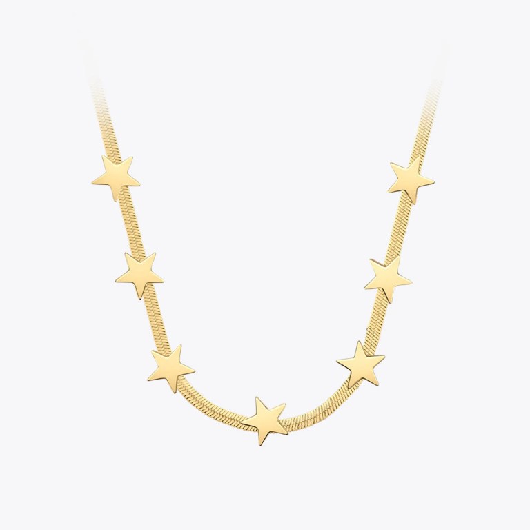 The Classic Snake Chain Stars Choker Necklace The Classic Snake Chain Stars Choker Necklace