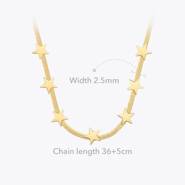 The Classic Snake Chain Stars Choker Necklace