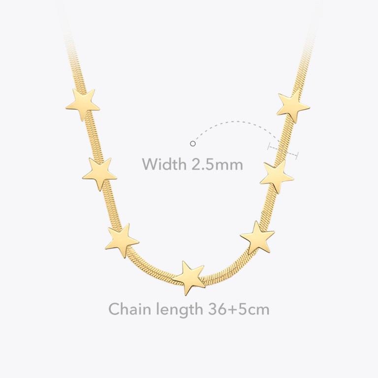 The Classic Snake Chain Stars Choker Necklace The Classic Snake Chain Stars Choker Necklace