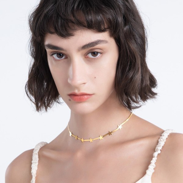 The Classic Snake Chain Stars Choker Necklace