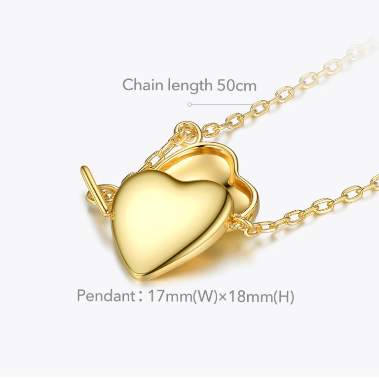 Women’s Gift Idea Gold Heart Locket Necklace