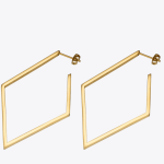 Women’s Gold Geometric Big Rhombus Earrings