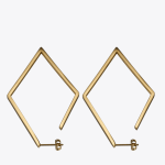 Women’s Gold Geometric Big Rhombus Earrings