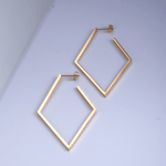 Women’s Gold Geometric Big Rhombus Earrings