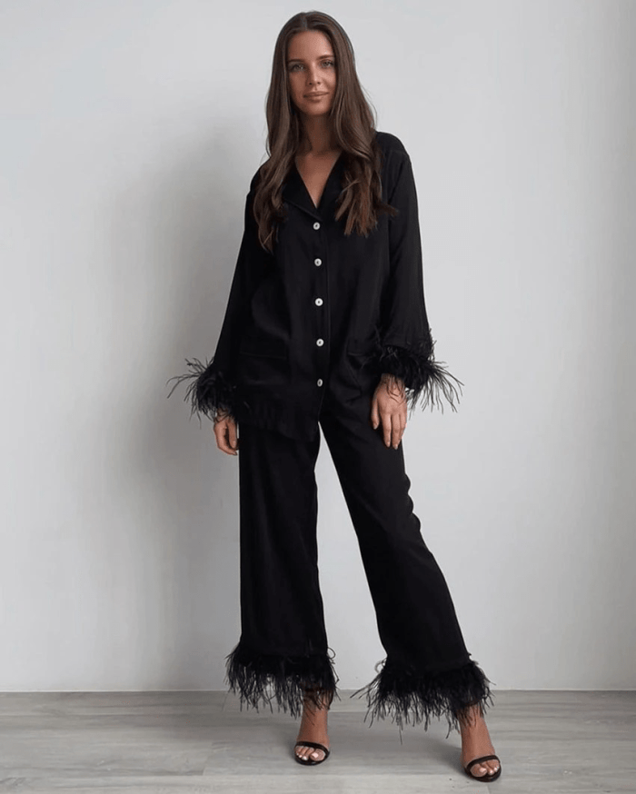 Women's Feather Pyjamas loungewear set