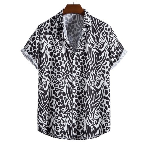 The Vibe Men's Printed B&W Shirt