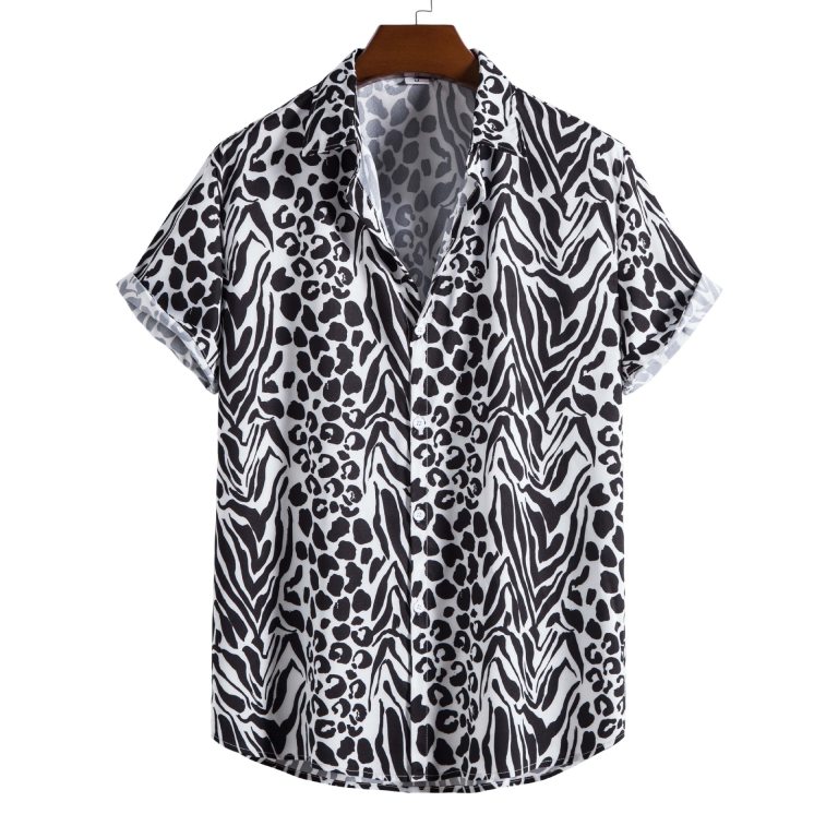 The Vibe Men's Printed B&W Shirt The Vibe Men's Printed B&W Shirt