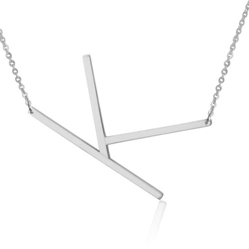 Women's The only silver initial Letter Necklace (Choker)
