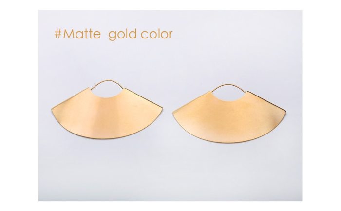 Vintage Fan Earrings Matte Gold 7 Vintage Fan Earrings Matte Gold 7