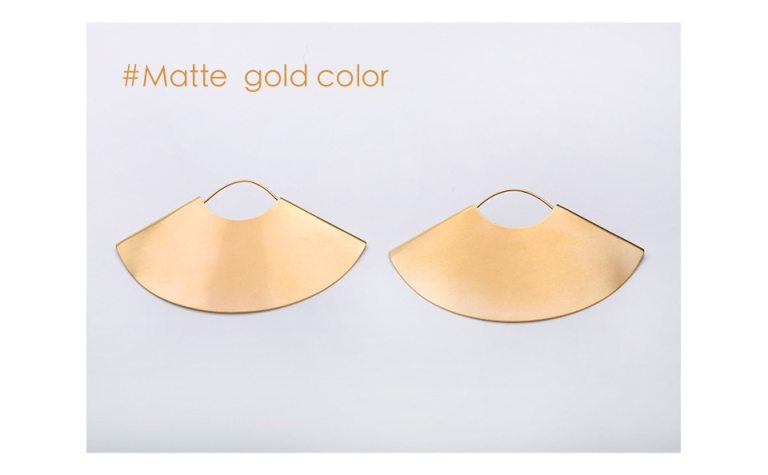 Vintage Fan Earrings Matte Gold 7