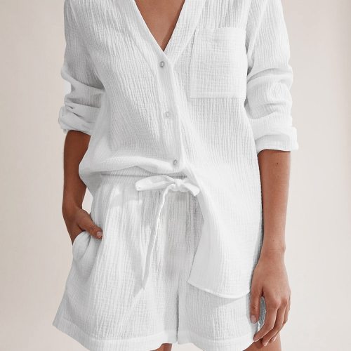 The low tide relaxed shorts & shirt set. 1 Women's low tide relaxed shorts & shirt set.