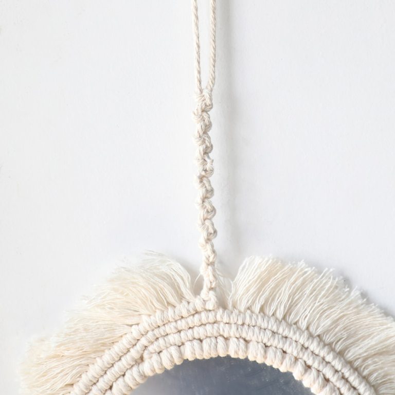 Bohoi Macrame Fringe Mirror 4