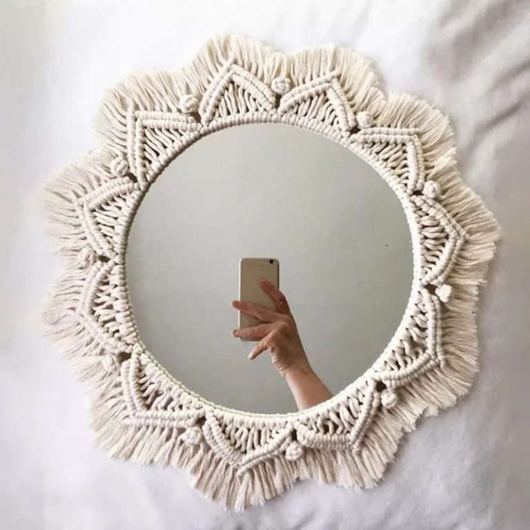 Bohoi Macrame Fringe Mirror 6