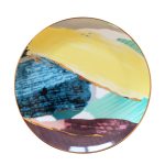 Oil Painted Plate Art House Gold Oil Painted Plate Art House Gold