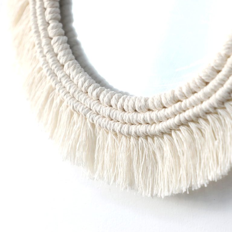 Bohoi Macrame Fringe Mirror 3