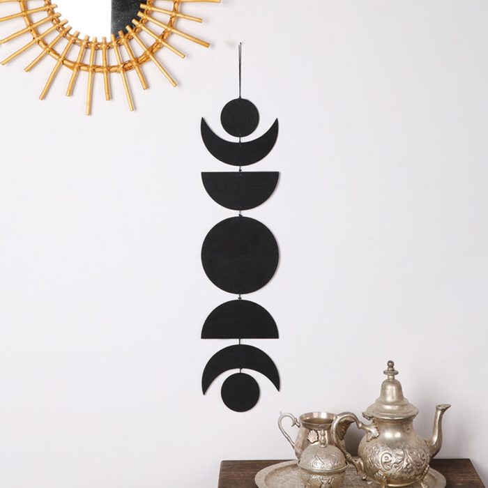 Farmhouse Beaded Wooden Moon Phase Garland 2