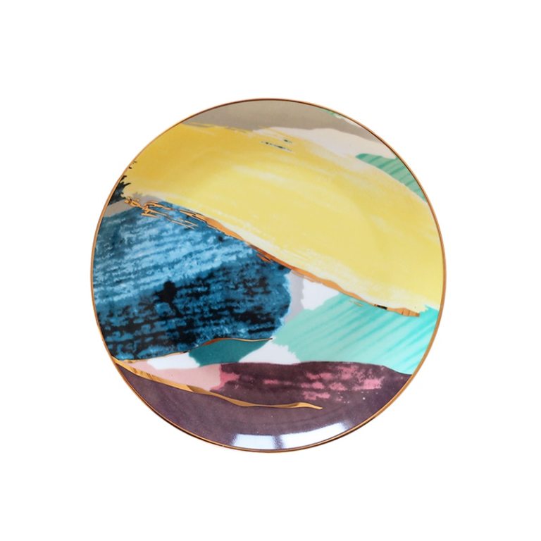 Gold Oil Painted Plate 5 Gold Oil Painted Plate 5