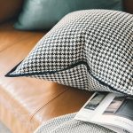 Modern Simple White Black Houndstooth Cushion 3