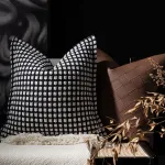 Classic Black & White Jacquard Cushion 1