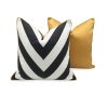Modern Ivory Black Geometric Wave Cushion Modern Ivory Black Geometric Wave Cushion