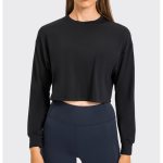 Women's Long Sleeve Cropped Sweat Top workout fitness top