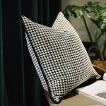 Modern Simple White Black Houndstooth Cushion 1