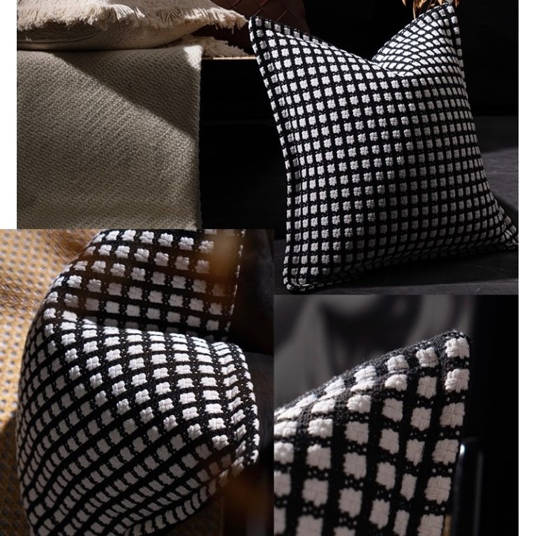Classic Black & White Jacquard Cushion 5
