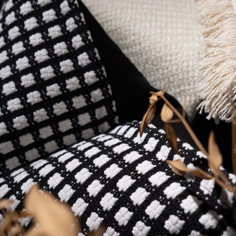 Classic Black & White Jacquard Cushion 3