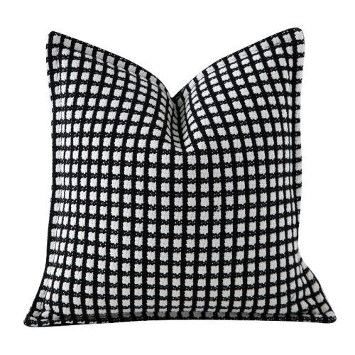 Classic Black & White Jacquard Cushion