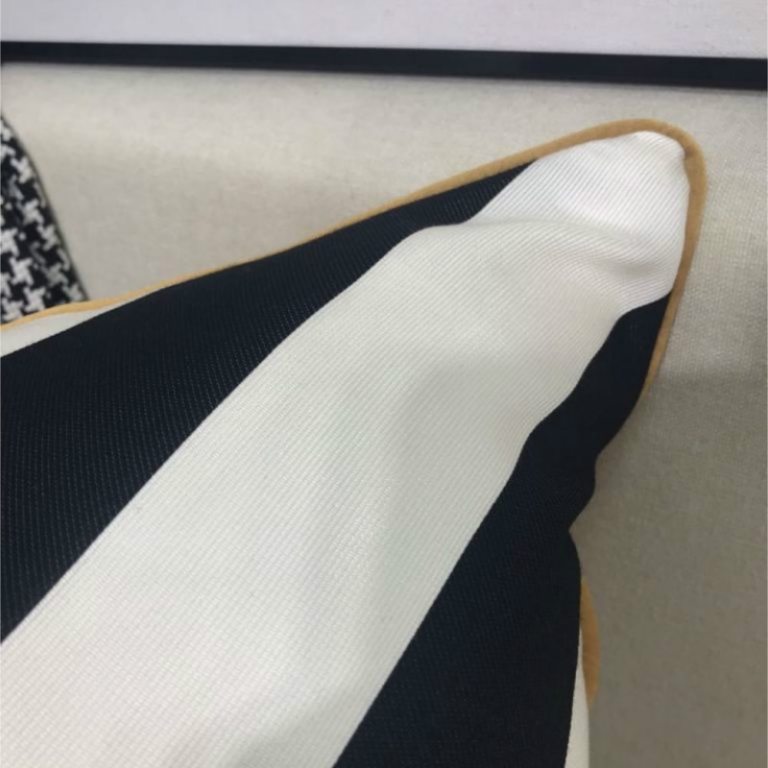 Modern Ivory Black Geometric Wave Cushion 4 Modern Ivory Black Geometric Wave Cushion 4