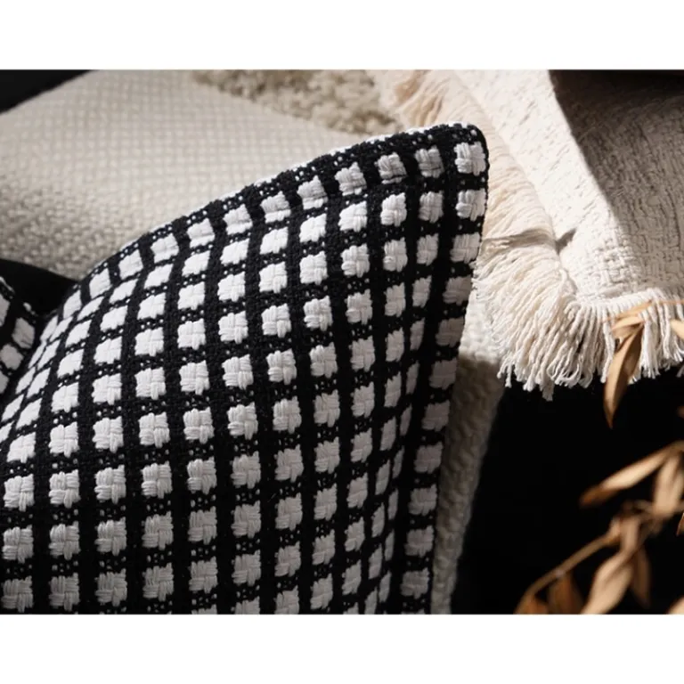 Classic Black & White Jacquard Cushion 4